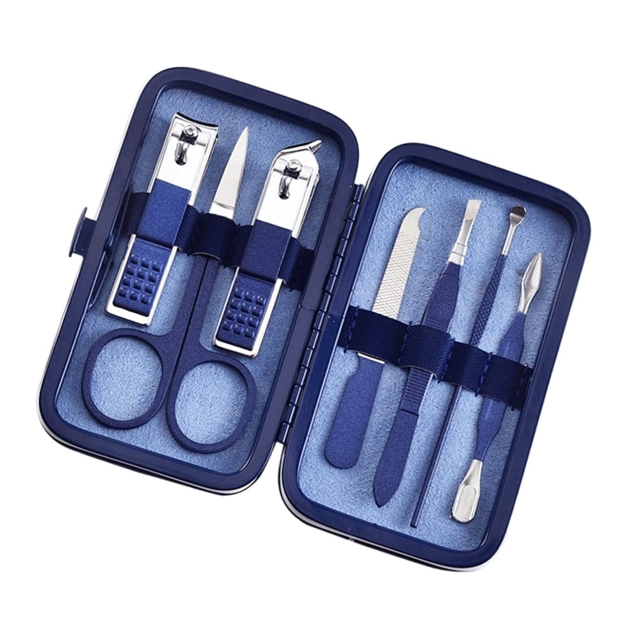 SCRUBY Nagelknipser-Set, Blau, Nagelschere, Pinzette, Pediküre-Set, professionelles Nagelkunst-Set, Maniküre-Werkzeug, Schönheitsset (7-teilig)