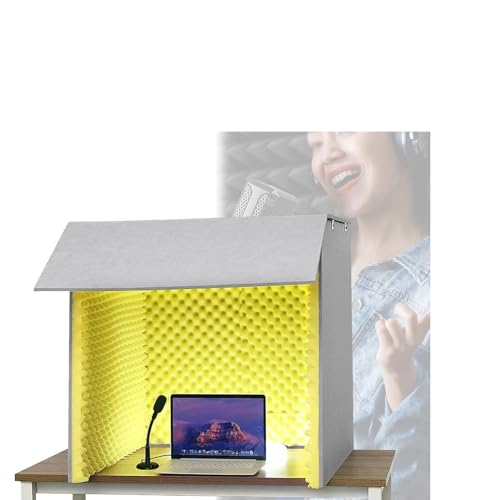 V3VOGUE Portable Vocal Studio/Booth, Schalldichte Kabine Gesangskabine, Schallschutzabdeckung FüR Den Schreibtisch, Klangkabine, Groß, Faltbar, Superdichter Schallabsorbierender Schaumstoff