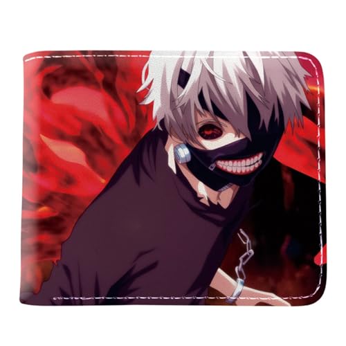 RYNDEX Tok-yo Gho-ul Anime Kartenetui Anime, Cartoon-Druck Geldbörse Klein, PU Leather Geldbörse Brieftasche Wallet(Color:Multicolor 9)