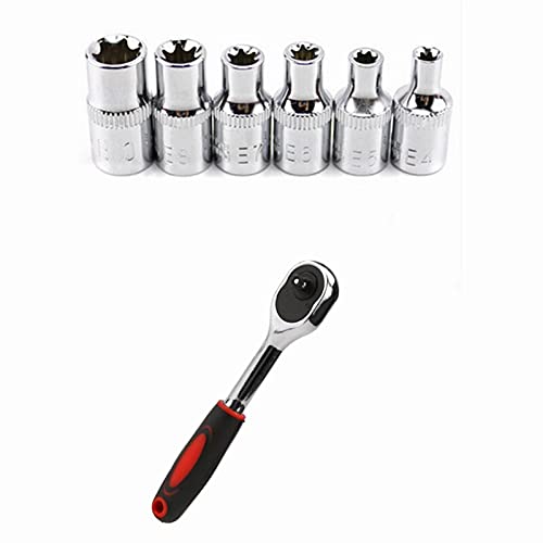 Crepundia Drehmomentschlüssel,Torque Wrench Sockelschlüssel Schraubendreher Werkzeug Drehmomentratzenschlüssel 24 Zähne Schnelle Freisetzung for Socket Drive Hand Tool(Wrench socket)