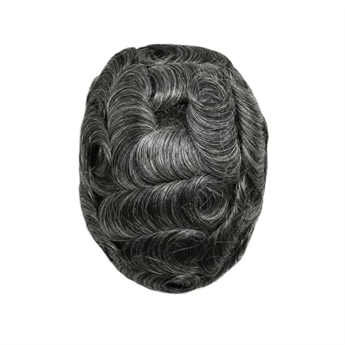 Männer Toupet 0,03 mm Untra dünne Haut Männerhaar-Toupet Männer Prothese Kapillare Remy Menschenhaar Natürliche Herrenperücken Protese Capilar Masculina Perücken Toupet Haar(1B50#)