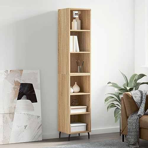 Highboard Sonoma-Eiche 34,5x32,5x180 cm Holzwerkstoff,Stylisches Highboard aus SonomaEiche zur eleganten Aufbewahrung