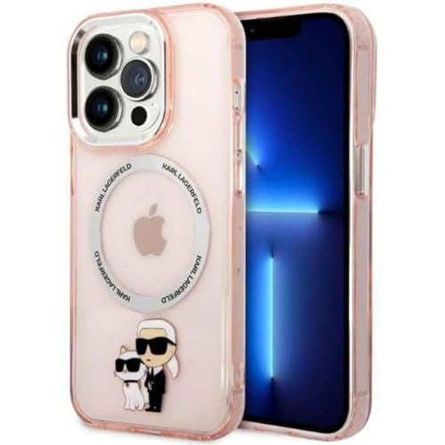 Karl Lagerfeld KLHMP14LHNKCIP Hülle für iPhone 14 Pro 6,1" hardcase rosa Iconic Karl&Choupette