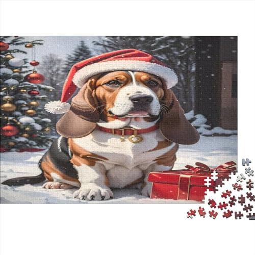 Christmas Dog Puzzles 1000 Teile | Puzzle Für Erwachsene | Winter Animals Puzzle | Bunt Kunst Abstrakt Puzzle 1000pcs (75x50cm)