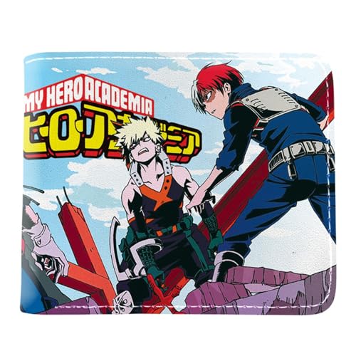 RYNDEX My He-ro Academ-ia Geldbörse Anime, Cartoon-Druck Kleiner Geldbeutel, PU Leder Geldbörse Kreditkartenhalter(Color:Multicolor 14)