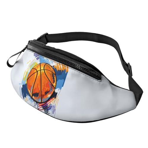 HSJFS Basketball-Brusttasche mit buntem Skizzen-Motiv, bedruckt, für Sport, Crossbody-Tasche, Basketball, buntes Skizzen-Vergnügen, Einheitsgröße