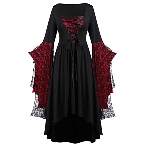 Mittelalterkleid Damen Meine Bestellungen Anzeigen Mittelalter Kostüme Lange Kleid Trompetenärmel Gothic Retro Kleid Halloween Kostüme Totenkopf Motiv Mittelalter Gothic Kleid Renaissance Outfits