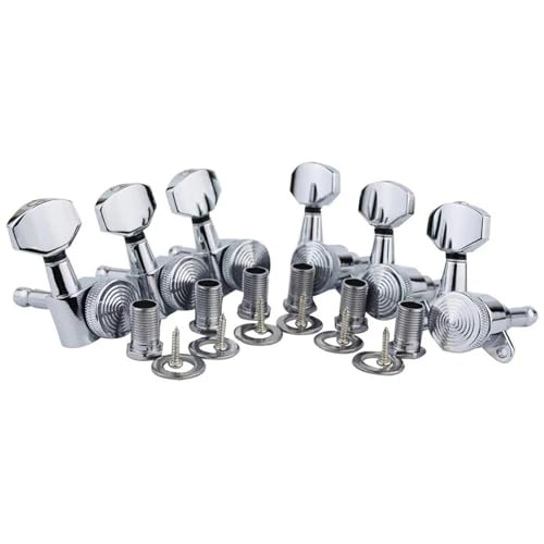 Strings Tuning Pegs Mechaniken Für Gitarre Gitarrenstimmgeräte mit Verriegelungsfunktion, vollständig geschlossener Knopfschaft mit hinterer Saitenverriegelung (Color : 8)