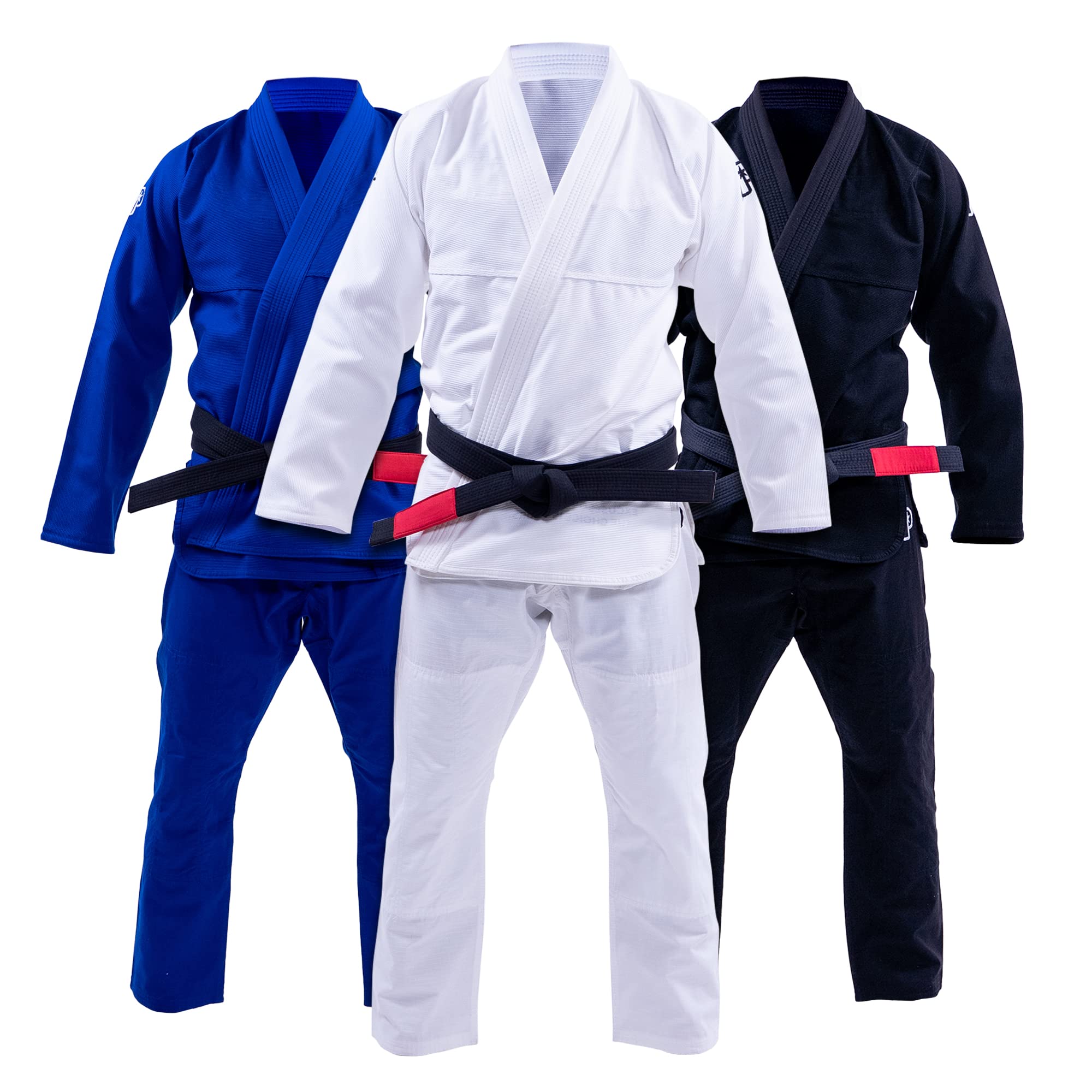 Progress Jiu Jitsu Academy Gi | Leichter BJJ Gi mit gratis weißem Gürtel | BJJ Kimono für Damen & Herren | Reißfester Jiu Jitsu Gi für Training & Wettkampf | Kimono für Damen & Herren | Weiß A3