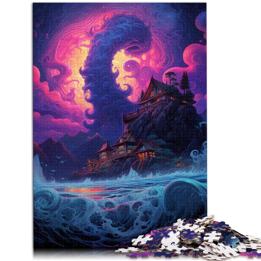 Puzzle | Puzzles „Eine Sommernacht am Meer“ für Erwachsene, 1000-teiliges Puzzle, Holzpuzzle, einzigartige Heimdekoration und Geschenke, 1000 Teile (50 x 75 cm)