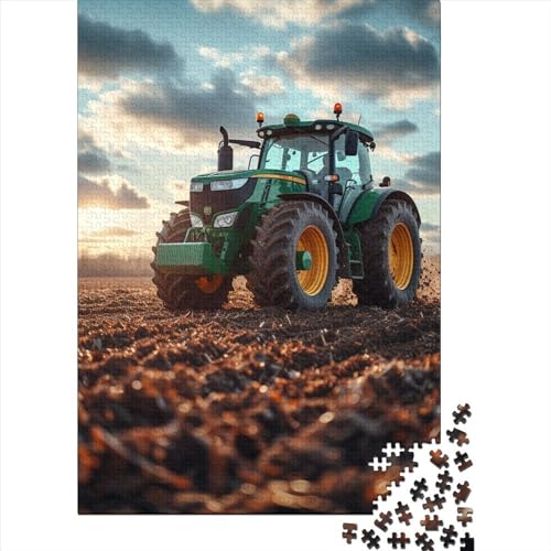 Holzpuzzle mit landwirtschaftlichen Traktoren für Teenager, Geschenke, Kunstpuzzle für Erwachsene, 1000 Teile, entspannendes intellektuelles Lernspielzeug 29,53x19,69 Zoll