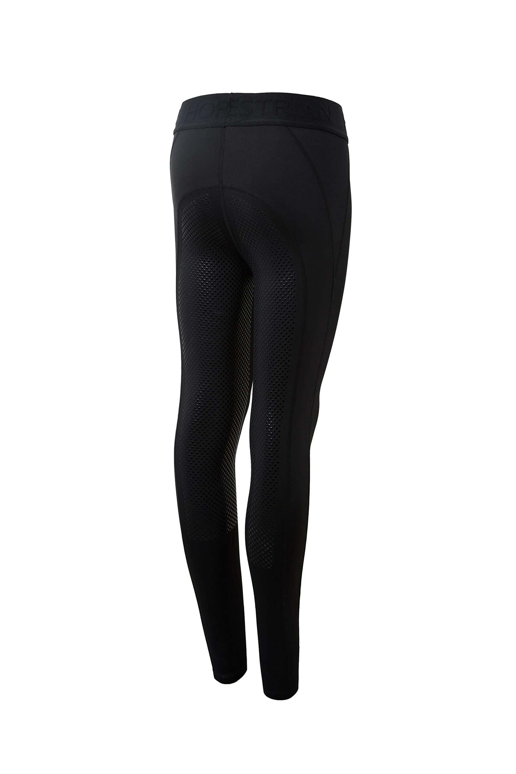 HORZE Kinder Reitleggings Madison, Vollbesatz Reithose Mädchen mit Silikon, Schwarz, 120