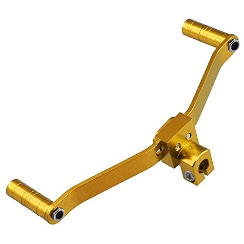 Skdvy Dirt Bike Klappbarer Schalthebel, Universal Motorradgetriebe Schalthebel Dual Head CNC Aluminium Motocross Motorradteile Kurze Bremskupplungshebel(Gold)