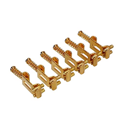 6 Stück Gitarre Tremolo Bridge Sattel Zugsaite Code Für ST TL Roller-Typ Zugsaite E-Gitarrensättel Tune-o-matic Steg (Color : Gold)