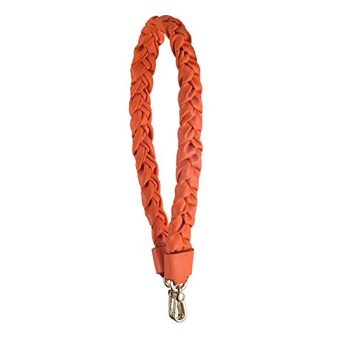 Handtasche Schulterriemen Kette, Ledertasche Strap Griff Gürtel für Frauen Luxus Handtasche Mode Knit Marke Wide Schulter Strap DIY. Bagszubehör(Orange,6 3/8)