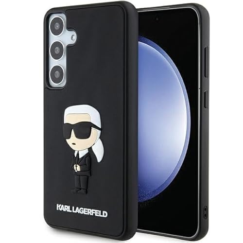 CG MOBILE Karl Lagerfeld Samsung Galaxy S24 Back-Cover hul - 3D Rubber Ikonik - Schwarz (S921-Galaxy S24)