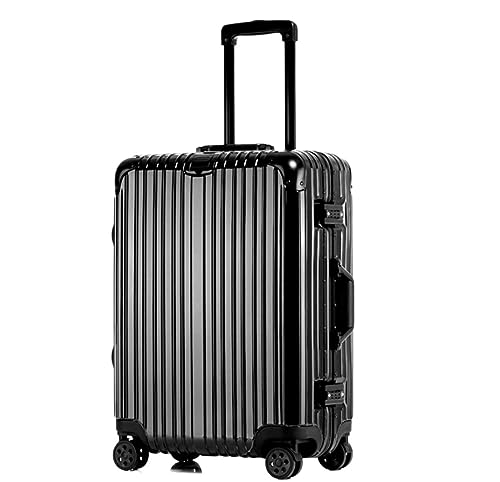 Koffer Trolley Reisekoffer Reisegepäck-Koffer-Spinner Mit Rollen, Hartschalen-Handgepäckkoffer Für Die Reise Koffer Gepäck Rollkoffer (Color : Black, Size : 22in)