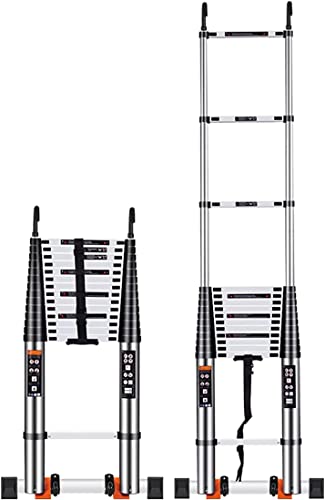 Teleskopleiter aus Aluminium mit Haken, 2 m/3 m/4 m/5 m/6 m hohe Teleskop-Ausziehleitern für Wohnmobil, Dachboden, Haus und Dachboden, Tragkraft 150 kg (Größe: 2,3 m/7,5 Fuß) Interessantes Leben,