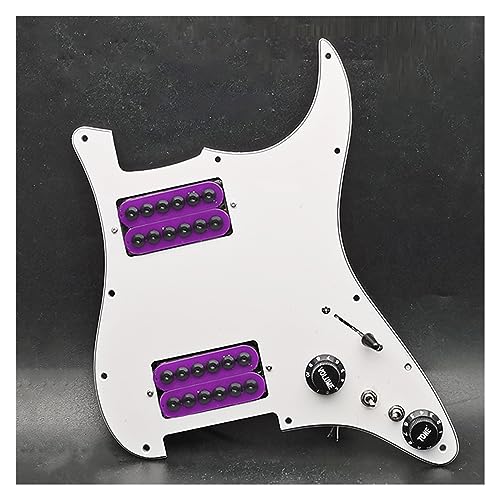 Loaded Prewired Scratchplate Two Humbucker Coil Splitting HH Guitar Pickguard Schlagbrett Für E-Gitarre (Color : Purple Pickups)