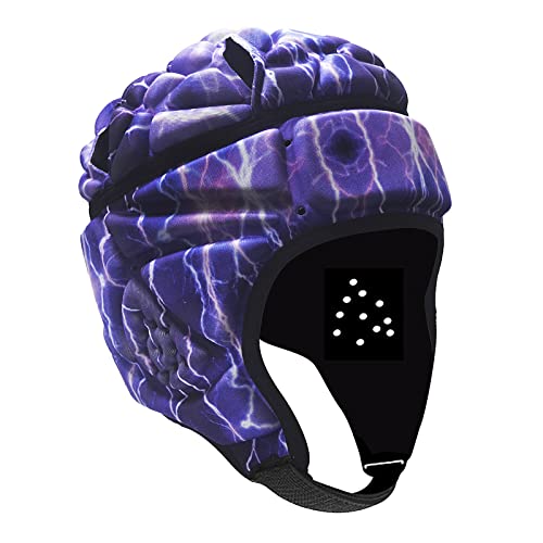 Rugbyhelm Sport Kopfschutz Helm Kopfschutz Kopfschutz Fußballtor Verstellbar Kappe Equipment Halter Reduzieren Schutz gegen Aufprallkollision Mädchen Jungen Hellrot M