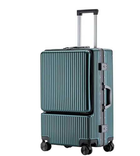 Habrur Rollkoffer Koffer Trolley Vorne Öffnendes Aluminium-Kabinengepäck-Universalrad-Schlosskasten Für Geschäftsreisen Koffer Gepäck Reisekoffer (Color : E, Size : 24 in)