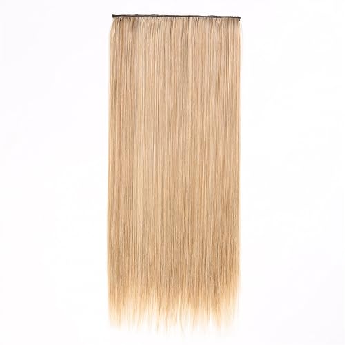 Clip-in-Haarverlängerungen Clip-in-Kunsthaarverlängerungen, 5 Clip-in-Haarverlängerungen, lange, glatte Frisur, Haarteil, Schwarz, Braun, Blond, 61 cm, Kunsthaar for Frauen Clip-in-Haarverlängerungen