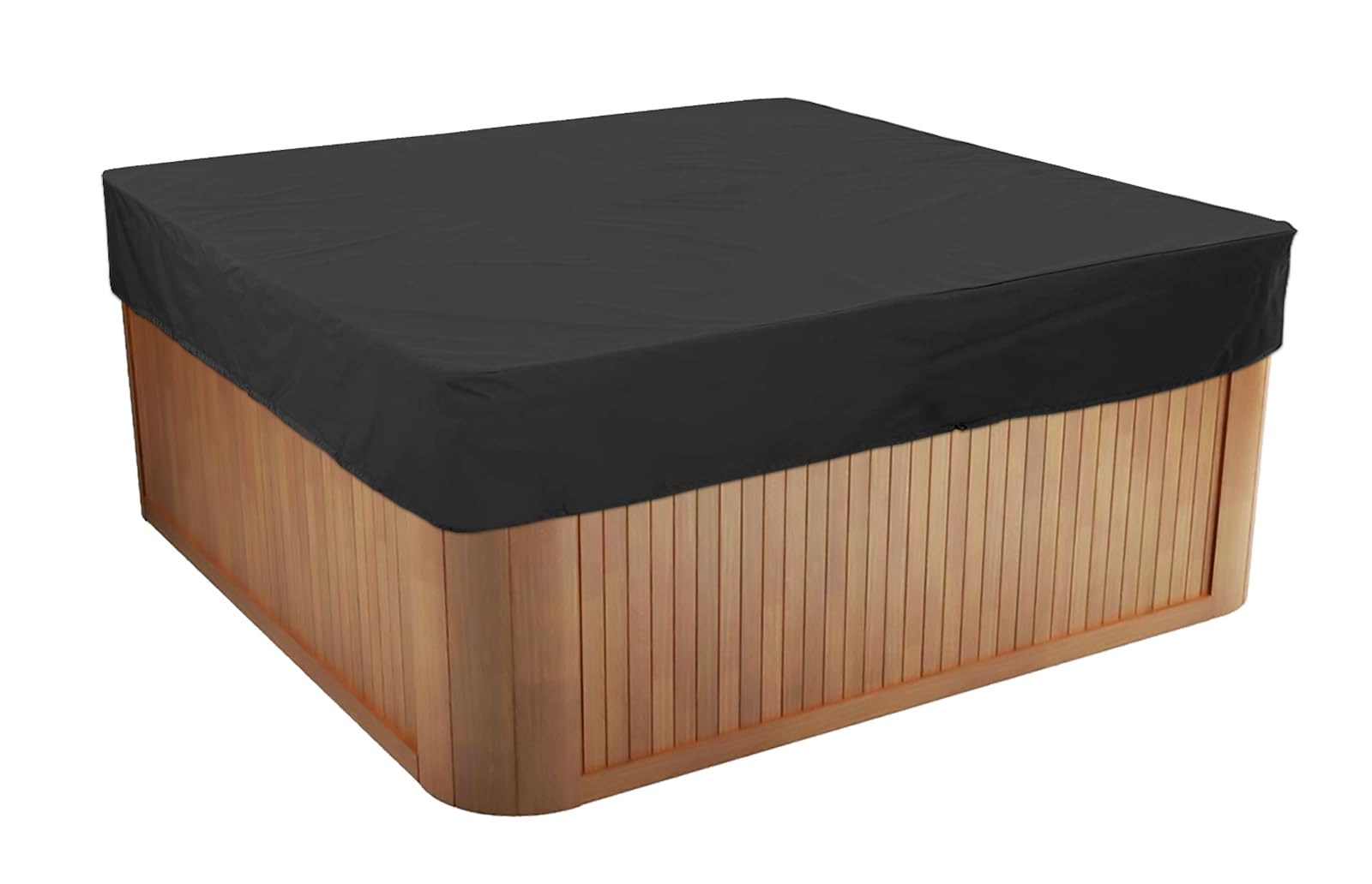 BaCover Whirlpool-Abdeckung, Quadratischer Allwetter Garten Spa Abdeckung aus 210D Oxford, Wasserdicht, Staubdicht, UV-geschützt Quadrat Poolabdeckung,Schwarz,231x231x30cm