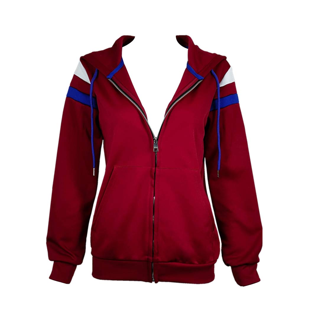 AYYOHON Damen Wanda Maximoff Hoodie Cosplay Kostüm Reißverschluss Mantel Kapuzenjacke Halloween Tops für Erwachsene, rot, 38