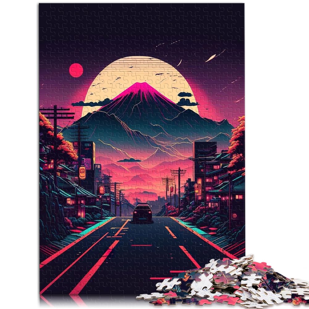 Puzzle-Geschenk, japanische Landschaft, 1000-teiliges Puzzle, Holzpuzzle, Familienspiel, Stressabbau, schwieriges Herausforderungspuzzle, 1000 Teile (50 x 75 cm)