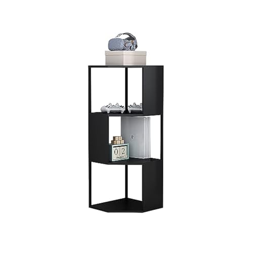 Regal 3-stufiges Eckregal, modernes Eck-Bücherregal aus Metall, bodenstehend, einfaches Bücherregal, mehrschichtiges Lagerregal, Regale, Präsentationsständer für das Heimbüro Standregal Bookshelf