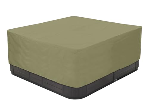 BaCover Outdoor Whirlpool Abdeckung, 210D Oxford-Gewebe Wasserdicht Spa Abdeckung Quadratische Poolabdeckung Mehrere Größen zur Auswahl,Beige,231x231x90cm