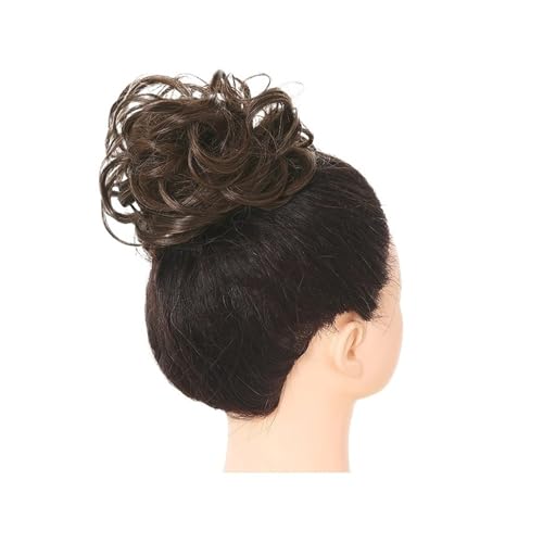 Haarteil Synthetischer unordentlicher Haarknoten, Chignon, Haargummis, gefälschtes Haarband, Zopf, elastischer Haarteilschwanz for Frauen, synthetischer Wickel, lockiger Pferdeschwanz Haarverlängerung