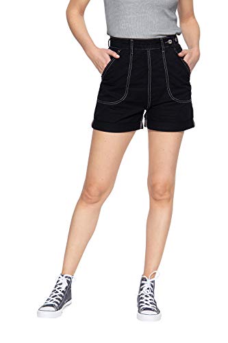 Queen Kerosin Damen Shorts Mit Verstecktem Verschluss Aufschlag Shorts Normal Clean