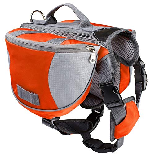 Rysmliuhan Shop Hundetragetasche Hunderucksack Hundereisetasche Haustier Rucksack Hunderucksack Hundecampingzubehör Haustier Tasche für Hund Hundegehzubehör orange,l