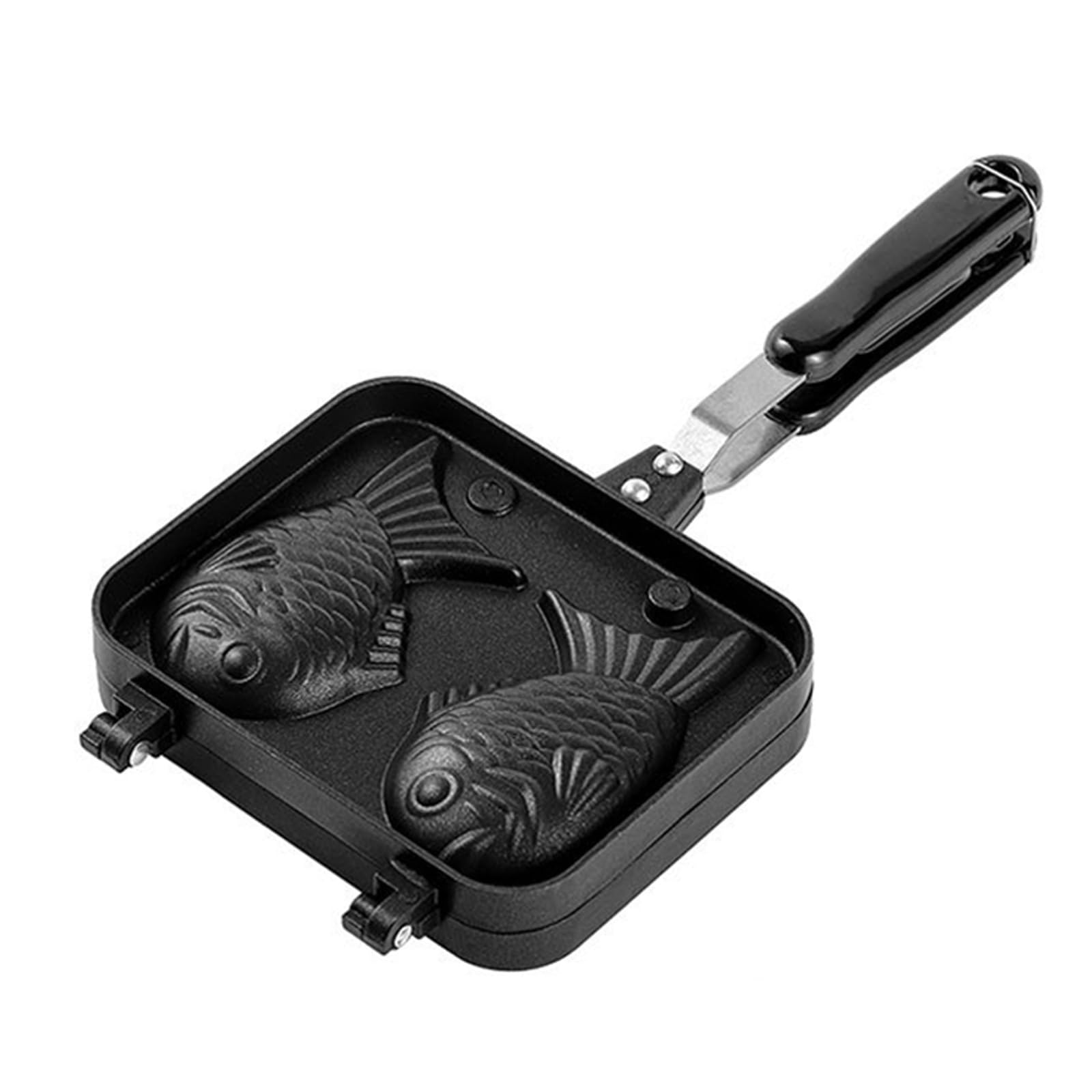 Taiyaki-Waffelbackformen aus Aluminium, antihaftbeschichtet, Fischform, für Zuhause, Backen, hohe Temperaturen, Dessert