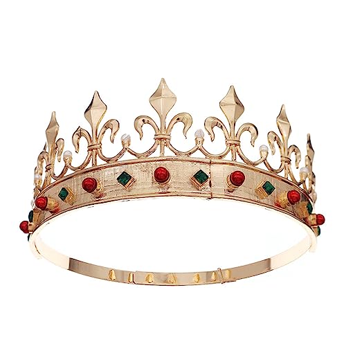 LIbgiubhy König Stirnband Halloween König Kostüm Tiaras Haarband für formelle Veranstaltung Cosplay Party Antik Mittelalter Kopfschmuck