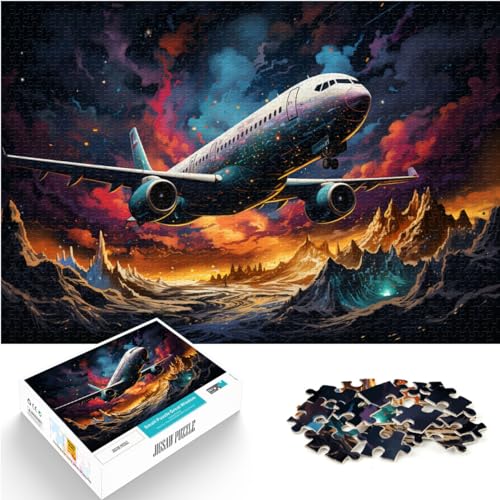 Puzzle-Spiele, Flugzeug im farbigen Himmel, 1000 Puzzles für Erwachsene, 1000 Teile, Holzpuzzle für anspruchsvolles Puzzlespiel und Familienspiel, 1000 Teile (50 x 75 cm)