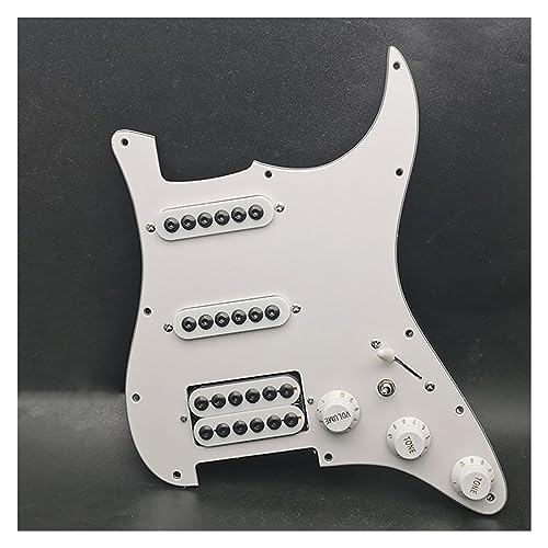 1Set SSH-Coil Splitting Schlagbrett Für E-Gitarre Mit On/On Coil Spliting Loaded Prewired Scratchplate (Color : White)