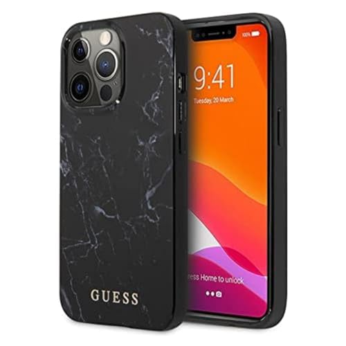 GUESS Hard Cover Marble Black, für Apple iPhone 13 Pro Max, GUHCP13XPCUMABK, Blister (GUHCP13XPCUMABK)