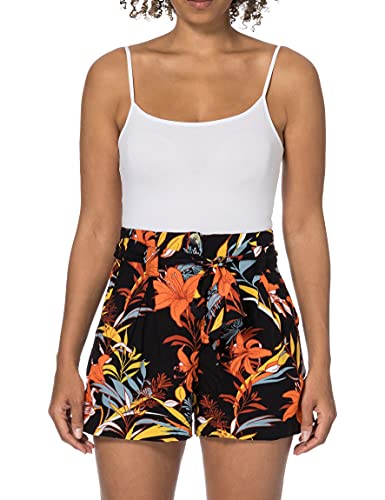 Superdry Womens Printed Paperbag Shorts, Black Lillies, M