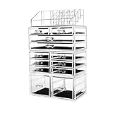 VSULZVNU Make-up-Organizer, Acryl, Schmuck-Organizer, transparent, für Badezimmer, Theke, multifunktional, platzsparend