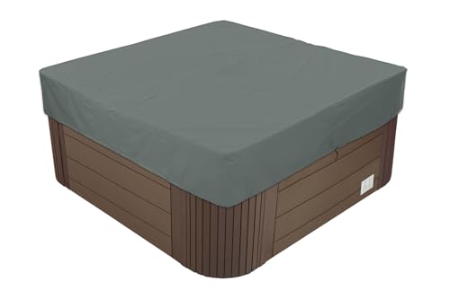 BaCover Outdoor Whirlpool Abdeckung, 210D Oxford-Gewebe Wasserdicht UV-Schutz Spa Hot Tub Pool Abdeckun Quadratische Pool Schutzabdeckung,Grau,228x228x30cm