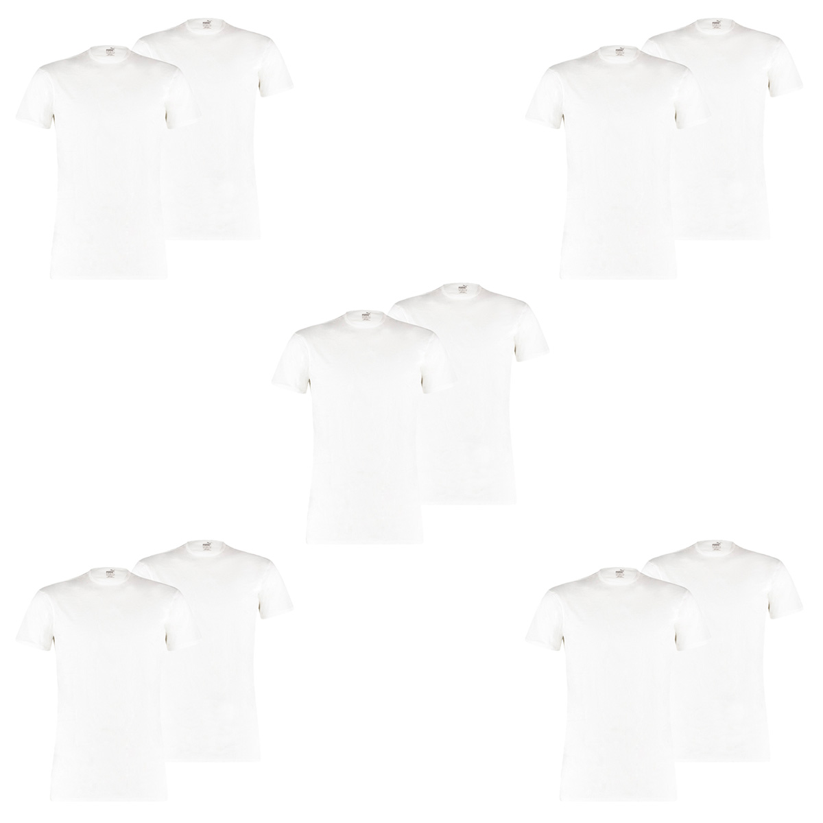 10 er Pack Puma Basic Crew T-Shirt Men Herren Unterhemd Rundhals