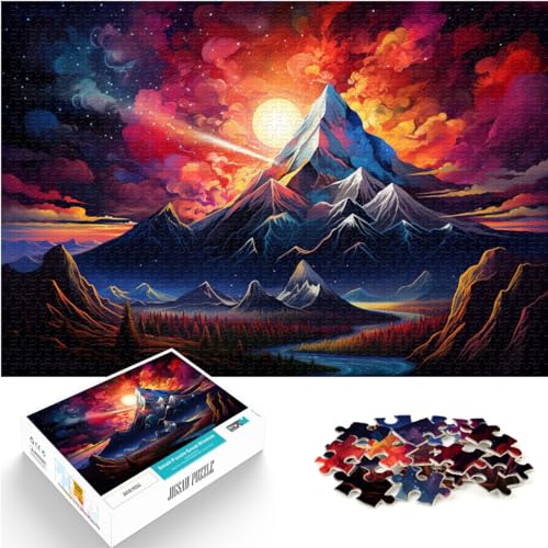 Puzzle für Puzzle Fantasie-Berglandschaft 1000-teiliges Puzzle für Erwachsene Holzpuzzle als Geschenk für die ganze Familie und die 1000 Teile (50 x 75 cm)