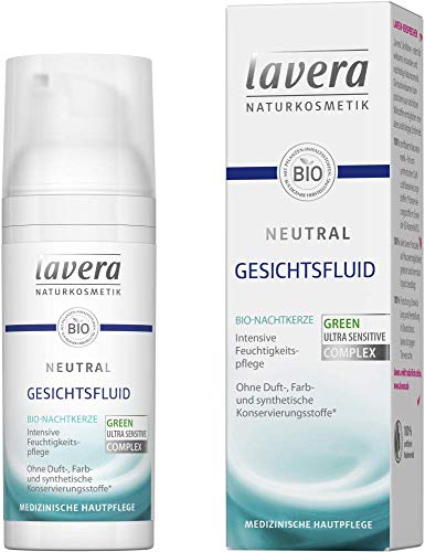 lavera Neutral Gesichtsfluid ∙ Bio Nachtkerze ∙ Intensive Feuchtigkeit ∙ Leichte Textur ∙ Neurodermitis ∙ Medizinische Hautpflege ∙ vegan Bio Pflanzenwirkstoffe Naturkosmetik Gesichtspflege 50ml