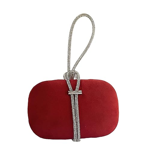 ohodhmnu Damen-Tragetasche, Handtasche mit Griff, Abendtasche, elegant, Party, Bankett, Hochzeit, Clutches für Frauen, Mädchen, Cocktailtasche, Handtasche, rot, with ribbon