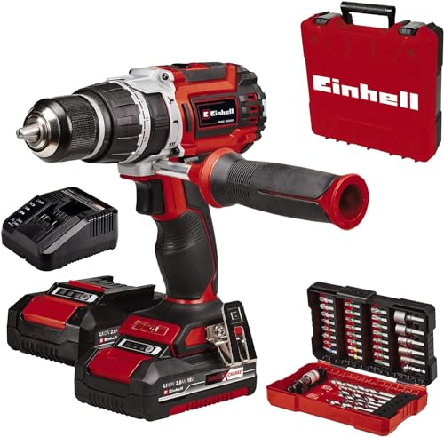 Einhell Professional TP-CD 18/60 Li-i BL +39 Power X-Change Akku-Schlagbohrschrauber (18V, 60 Nm, 39-teiliges Bit-/Bohrer-Set, 2 x PXC 2,0 Ah, E-Box Basic)