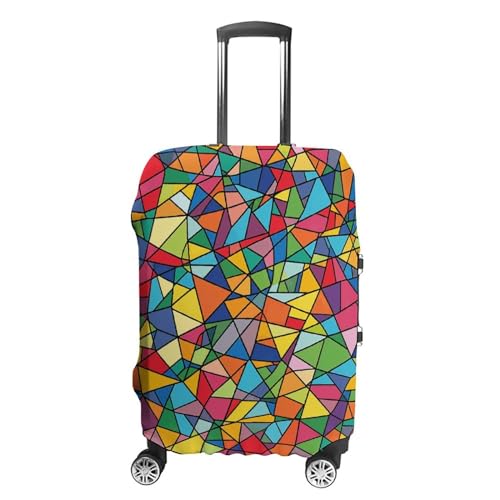 CSGJMYGS Reisegepäckabdeckung, elastisch, waschbar, modisch, kratzfest, helle geometrische Formen, Kofferschutz, passend für 45,7 - 81,3 cm Gepäck, helle geometrische Formen, XL, Helle geometrische