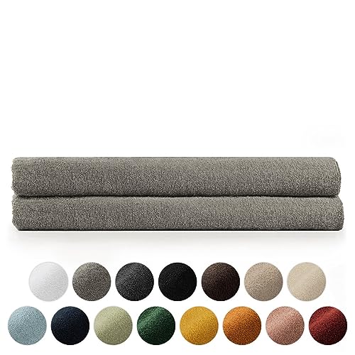 Blumtal Premium Frottier Handtücher Set mit Aufhängschlaufen - Baumwolle Oeko-TEX Zertifiziert, weich, saugstark - 2X Saunatuch (80x200 cm), Grau