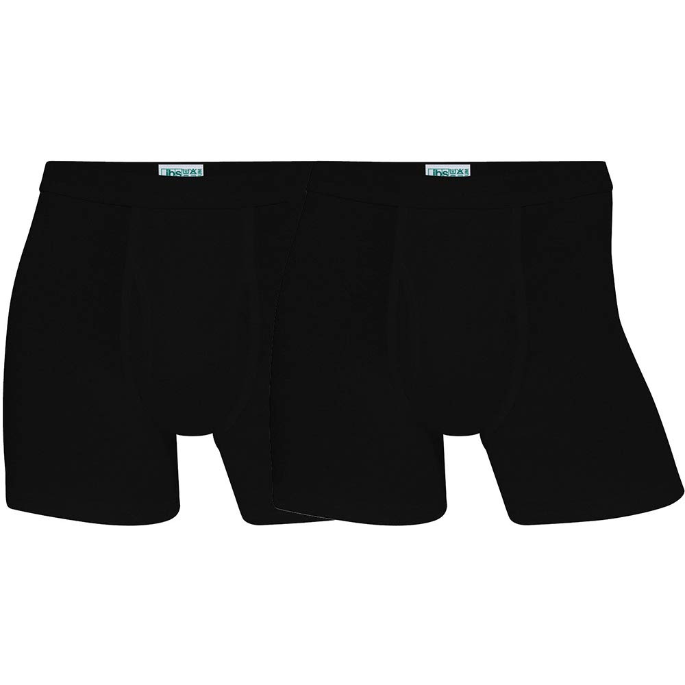 jbs Boxershorts Herren (2er Pack) hochwertige Sportswear Unterhosen, hohe Belastbarkeit und Langlebigkeit durch extra Lange Baumwollfasern, Ganzjährig, Schwarz/Weiß, S-XXL